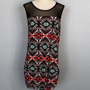 Daily Special Boho Mesh Top Sleeveless Pullover Blouse Size XL